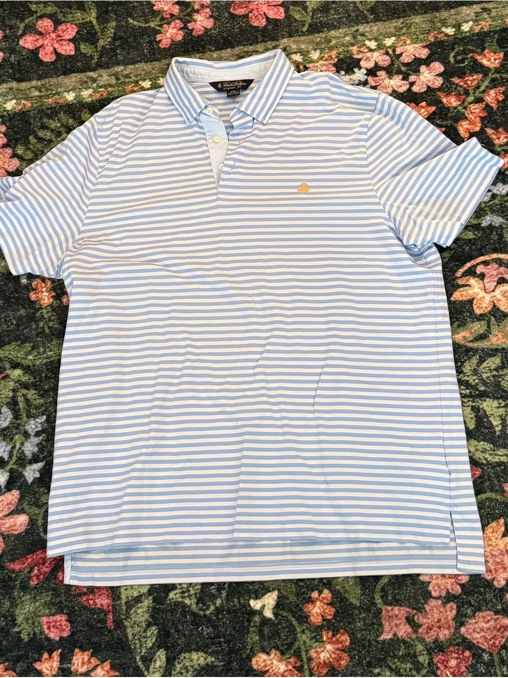 Brooks Brothers Light Blue & White Striped Polo